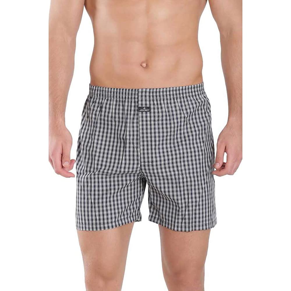 jockey Cotton Men Stretch Checks Boxers-picture-41