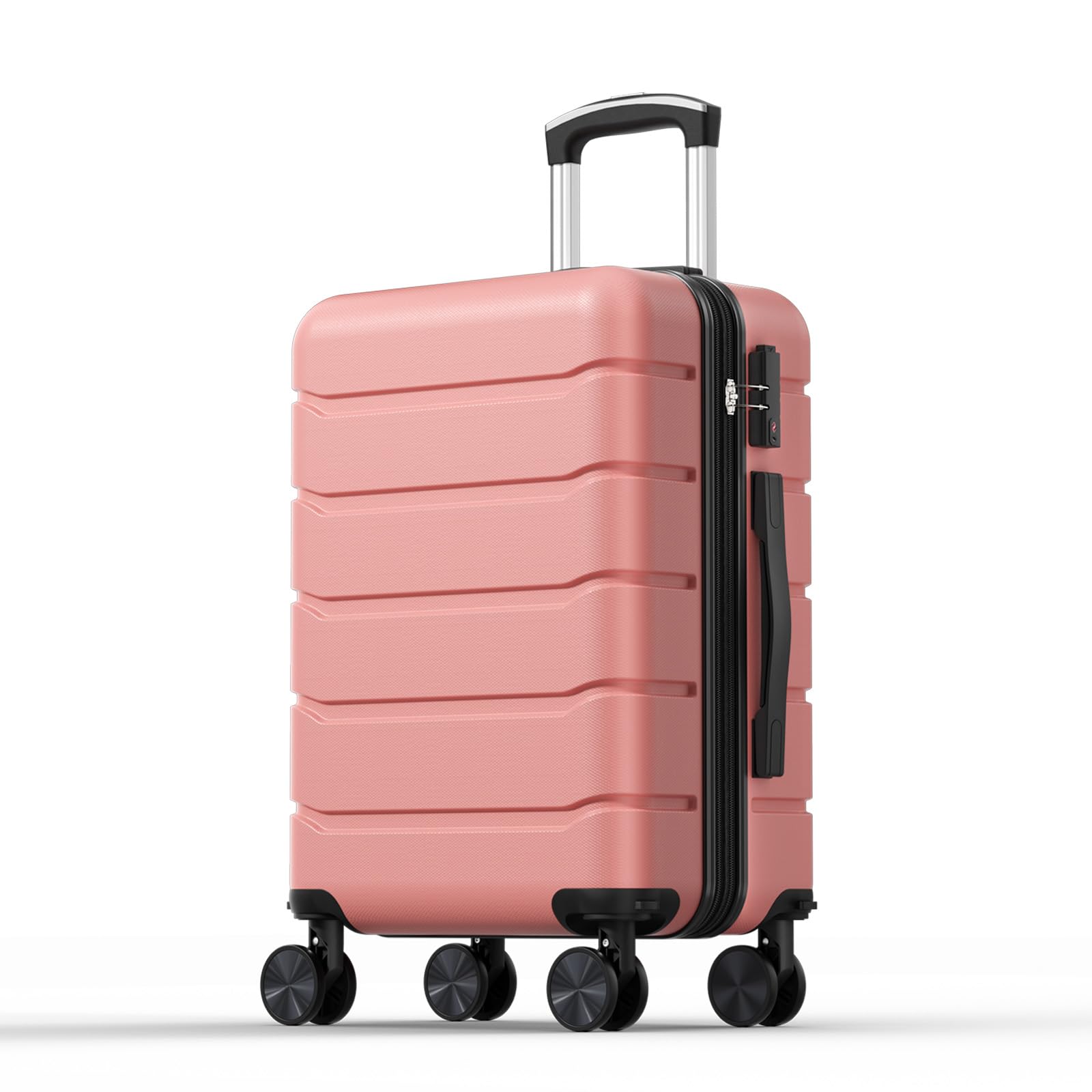 20 Inch Carry on Luggage, Hard Shell Suitcase, Pink