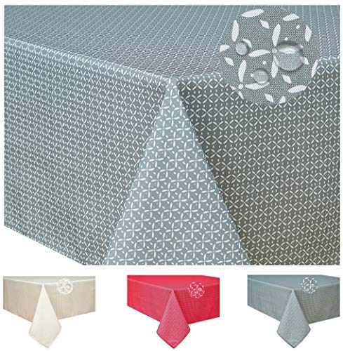 Home Direct Mantel Antimanchas, Resistente a Líquidos 100% poliéster, Rectangular 140 x 180cm Gris Claro