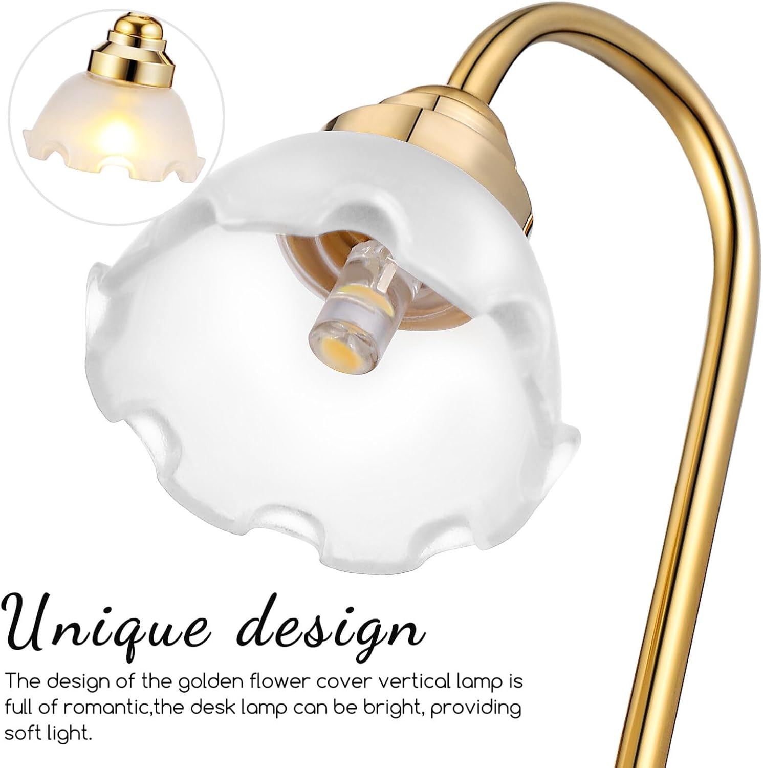 TOYANDONA 2pcs Miniature Dollhouse Lamp, 1/12 Scale Dollhouse Floor Lamp LED Miniature Lights Battery Operated for Doll House Decoration Accessories