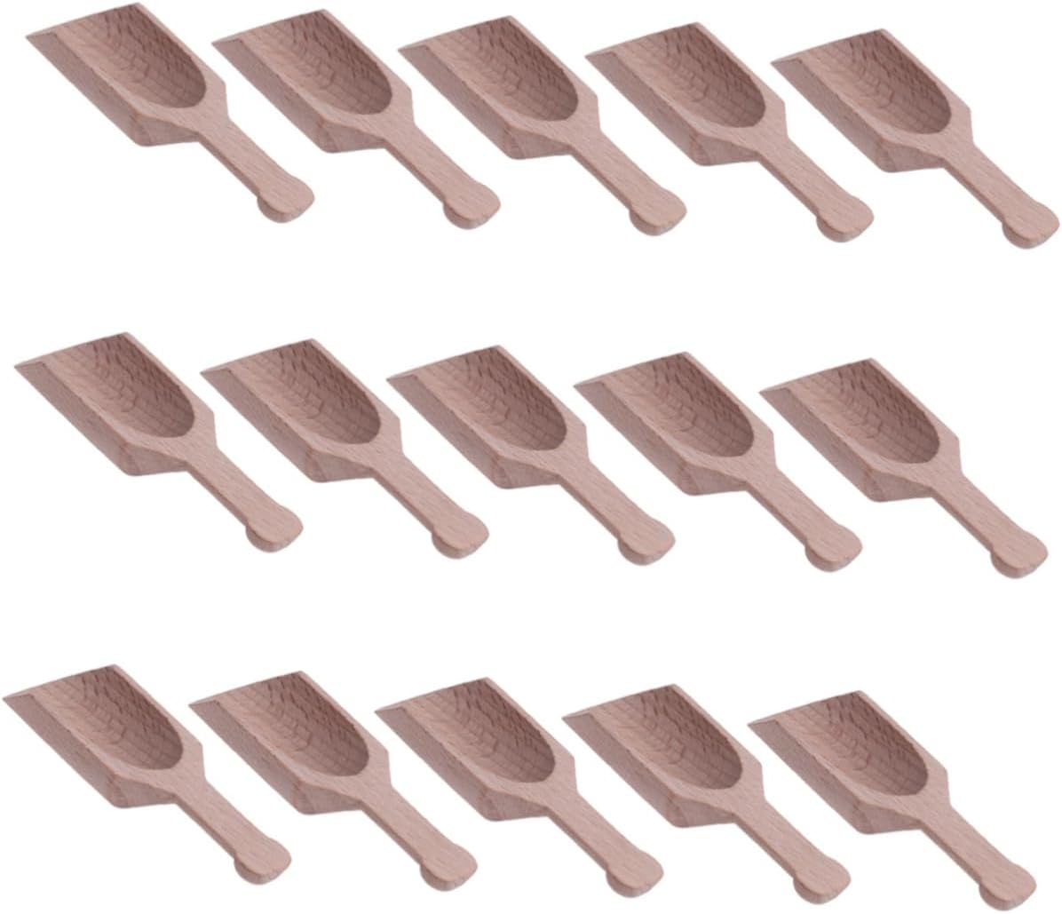 Zerodeko 15Pcs Tea Spoons Small Flat Handle Scoops for Spices Milk Powder and Teaware Accessories Beech Alternative
