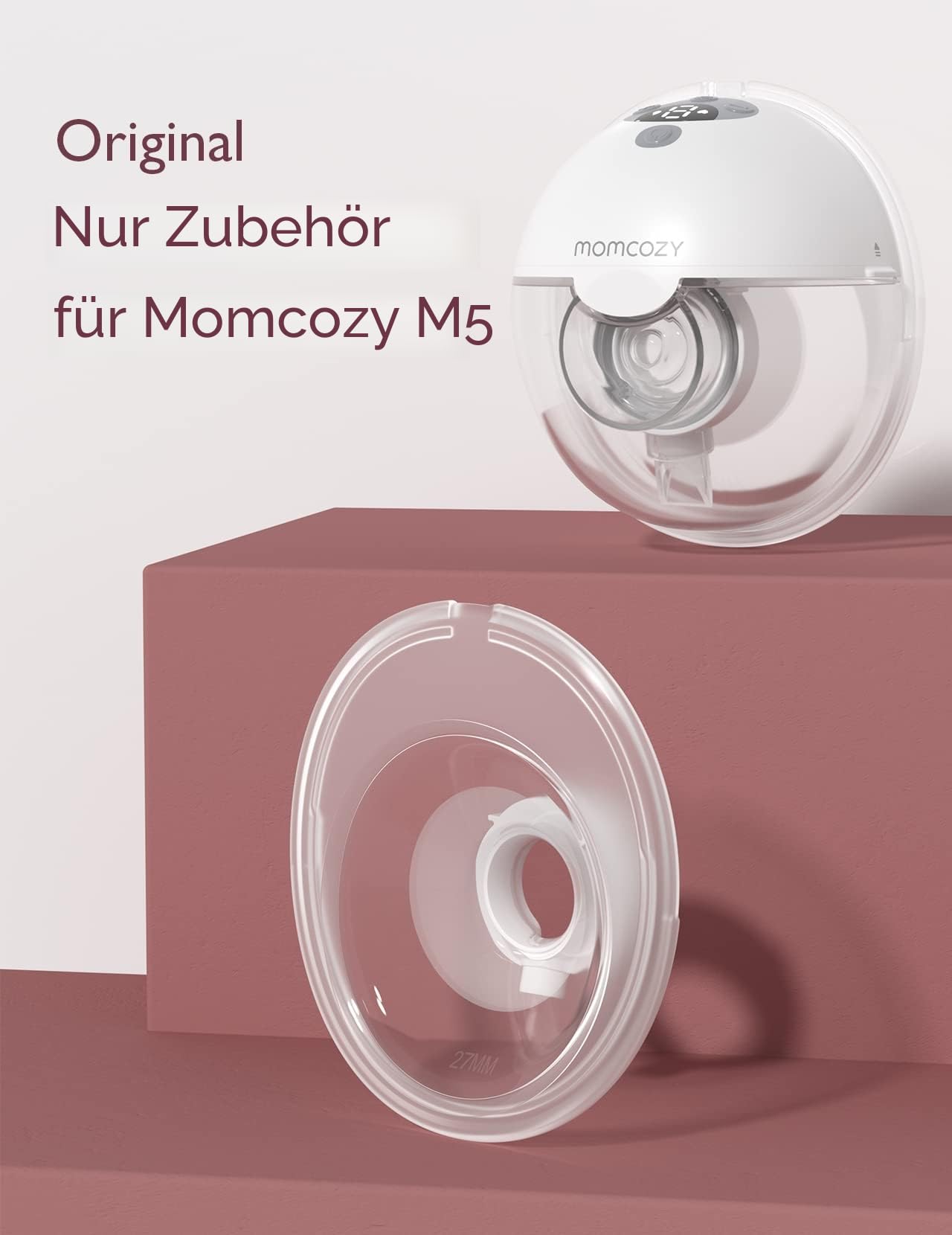 Momcozy Doppelt versiegelter Flansch 27 mm Kompatibel mit momcozy M5 Milchpumpe Original-M5-Milchpumpen-Ersatzzubehör, 1 Stück (27 mm)