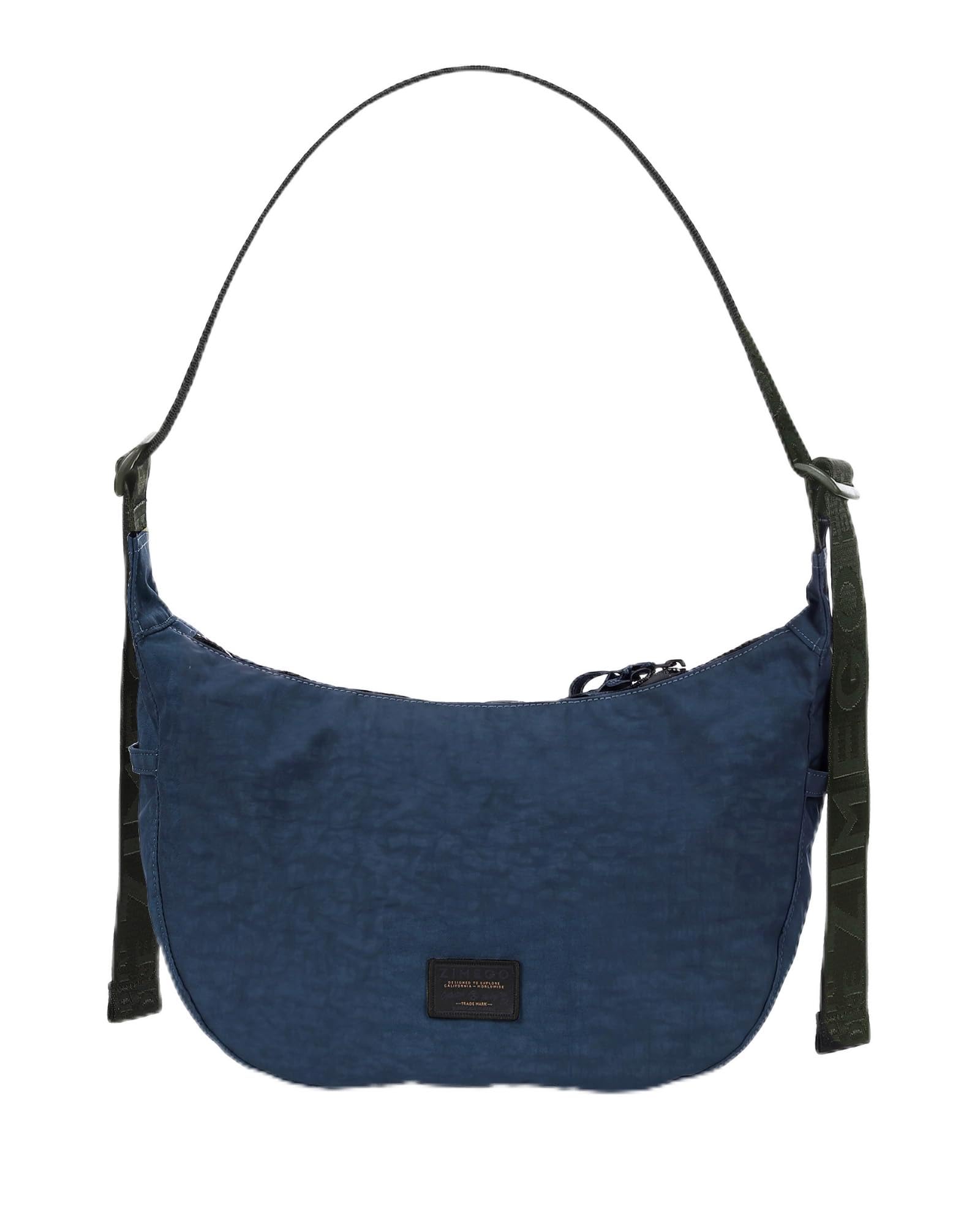 ZIMEGO Basic Crescent Crossbody Hobo Bag with Mesh Zipper Pocket