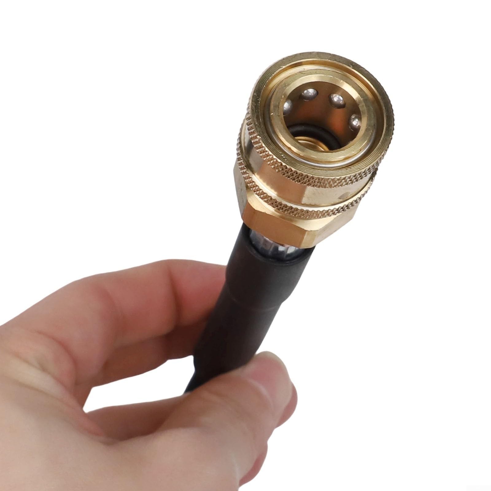 Tubo flessibile per idropulitrice da 3/8 di pollice con connessione rapida in acciaio inox, 2000 PSI PVC di grado commerciale e treccia in acciaio, uso in acqua fredda per idropulitrici, lunghezza 10