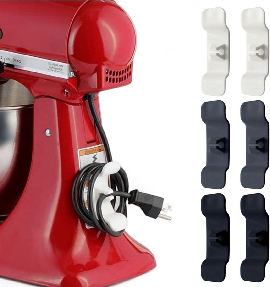 Buffer 6'lı Pratik Kablo Toparlayıcı Yapışkanlı Klips Mutfak Air Fryer Kettle Kahve Makinası Tost Makinası Kablo Tutucu Düzenleyici