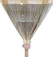 Vista 12 de Cortina decorativa separadora de ambientes, diseño de cadenas con flecos de cristal, 78.7 x 39.3 pulgadas, de Eve Split