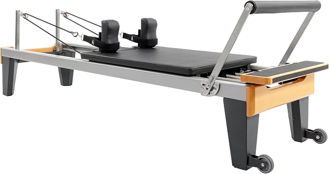 Pilates Reformer 16in Raised Legs Foot Strap Supports 330 lbs (Summer Sale) | 16-inch raised legs provide easy access, making workouts comfortable for seniors, recovery, and home fitness users.