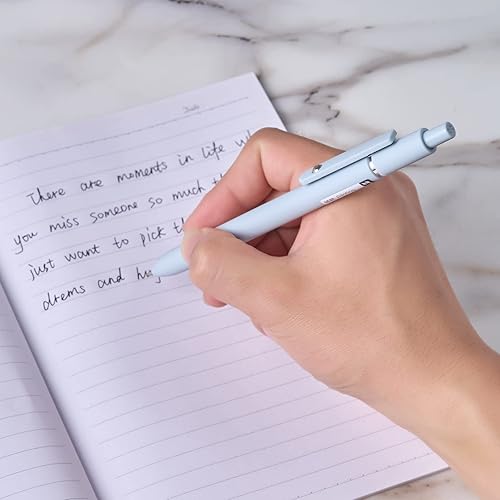 Miniatura 5 de EEOYU 5 bolígrafos de gel de tinta de secado rápido, bolígrafos retráctiles de punta fina, tinta negra, escritura suave, bonitos bolígrafos