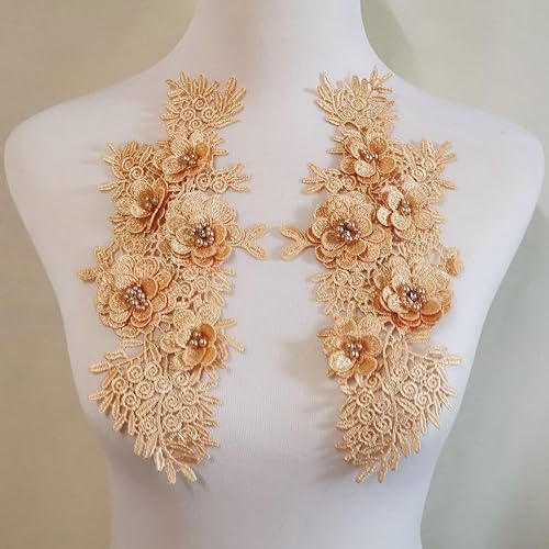 Miniatura 3 de Bordado Taladro de flores tridimensional Encaje hueco DIY Decoración de ropa Accesorios de costura a mano (negro)