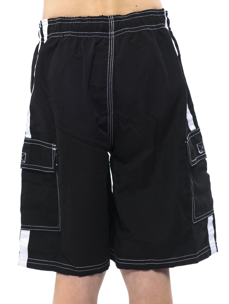 NORTY Big Boys' Swim Trunks - Stylish Bathing Suit for Kids - Swimsuit Shorts with Pockets - Comfortable Board Shorts - Black - 4T