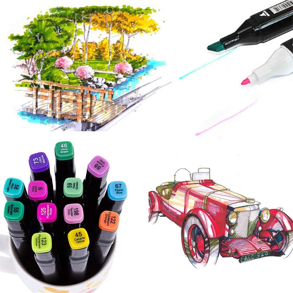 VIDOO 40 Colori Doppio Suggerimenti Pennarello Pennarello con Custodia di Trasporto per Il Disegno Schizzo Colorazione Adulti Evidenziazione E Sottolineatura - #2
