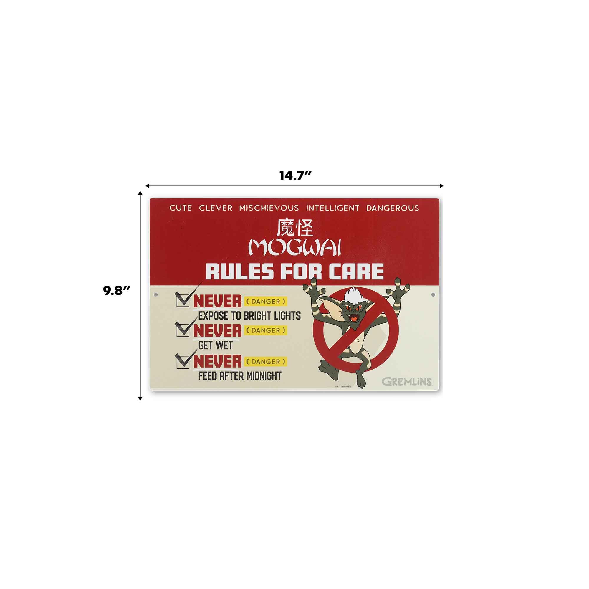 Amazon.com: Gremlins Mogwai Rules for Care Metal Wall Decor