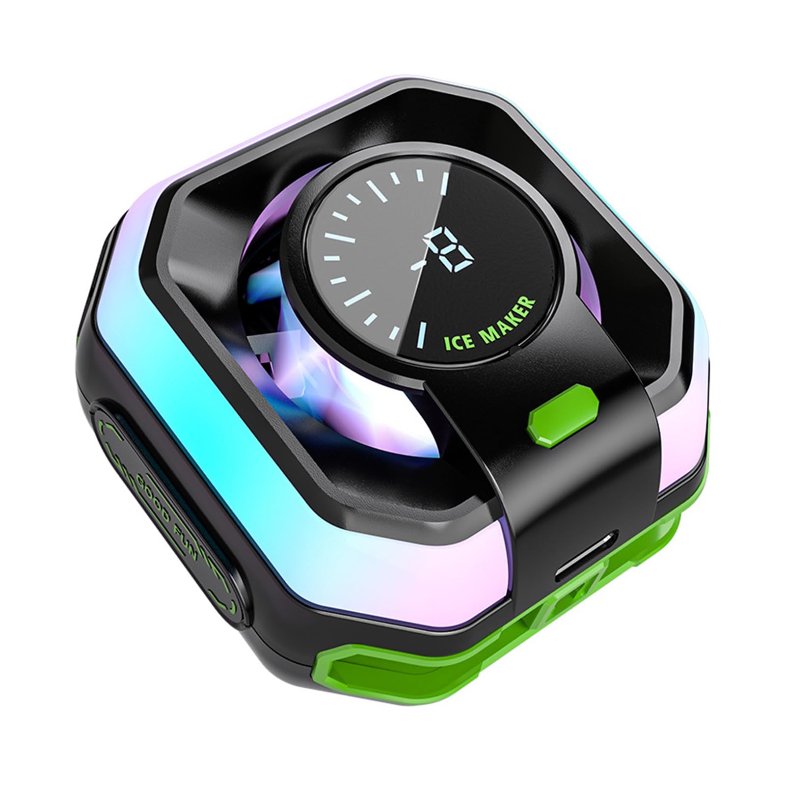 Cooler para celular com display LED, temperatura em tempo real, para jogos, ventilador