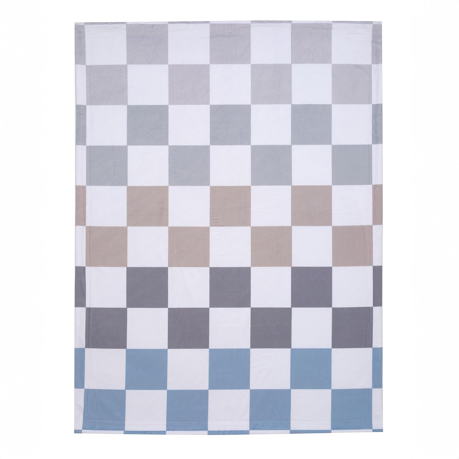 Lambs & Ivy Little Racer Soft Checkered Blue/White/Taupe Fleece Baby Blanket Lambs & Ivy Little Racer Soft Checkered Blue/White/Taupe Fleece Baby Blanket