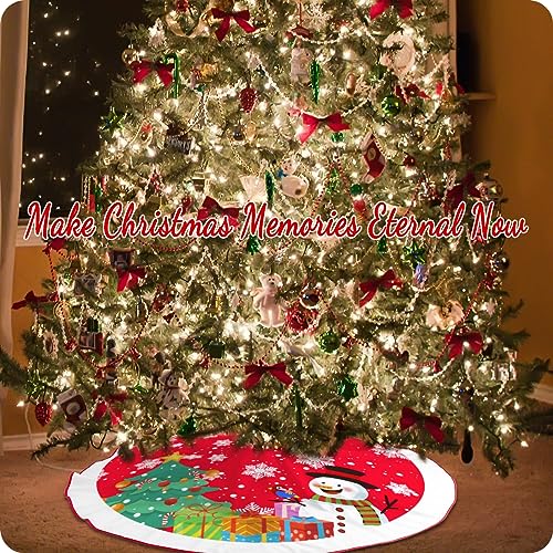 Idaofar 36 Inches Red Christmas Tree Skirt Snowman Xmas Tree Skirt With Santa Claus Red Black Buffalo Plaid Edge Rustic Vintage Christmas Decorations For Holiday Party thumb #8