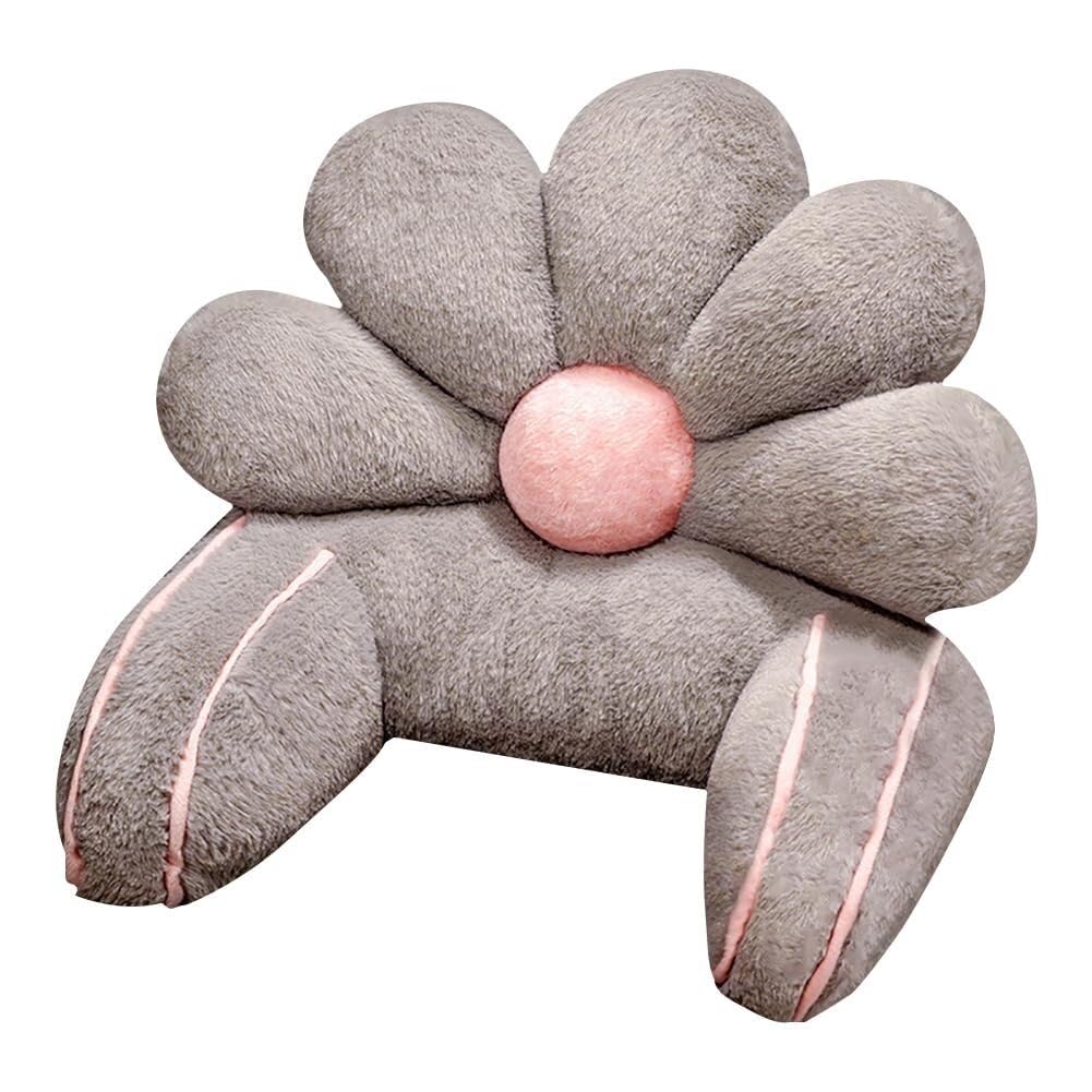 Coussin de lecture haut de gamme en fausse fourrure douce avec dossier et accoudoirs