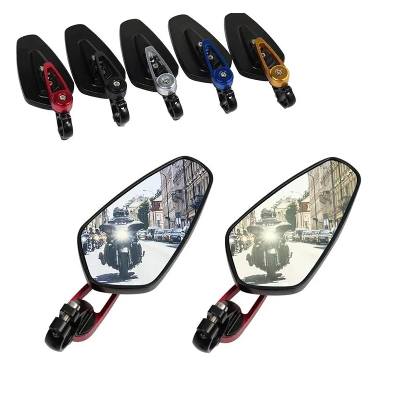 Specchietti Moto Manubrio Retrovisori Per Bandit S650 600 650 1200 1250 1250S Specchietti Retrovisori Per Estremità Manubrio Per Moto(D'argento,With logo)