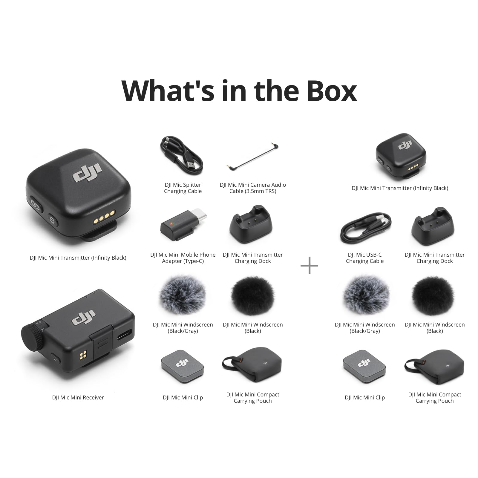 DJI Mic Mini (1 TX + 1 RX) + Transmitter (Infinity Black