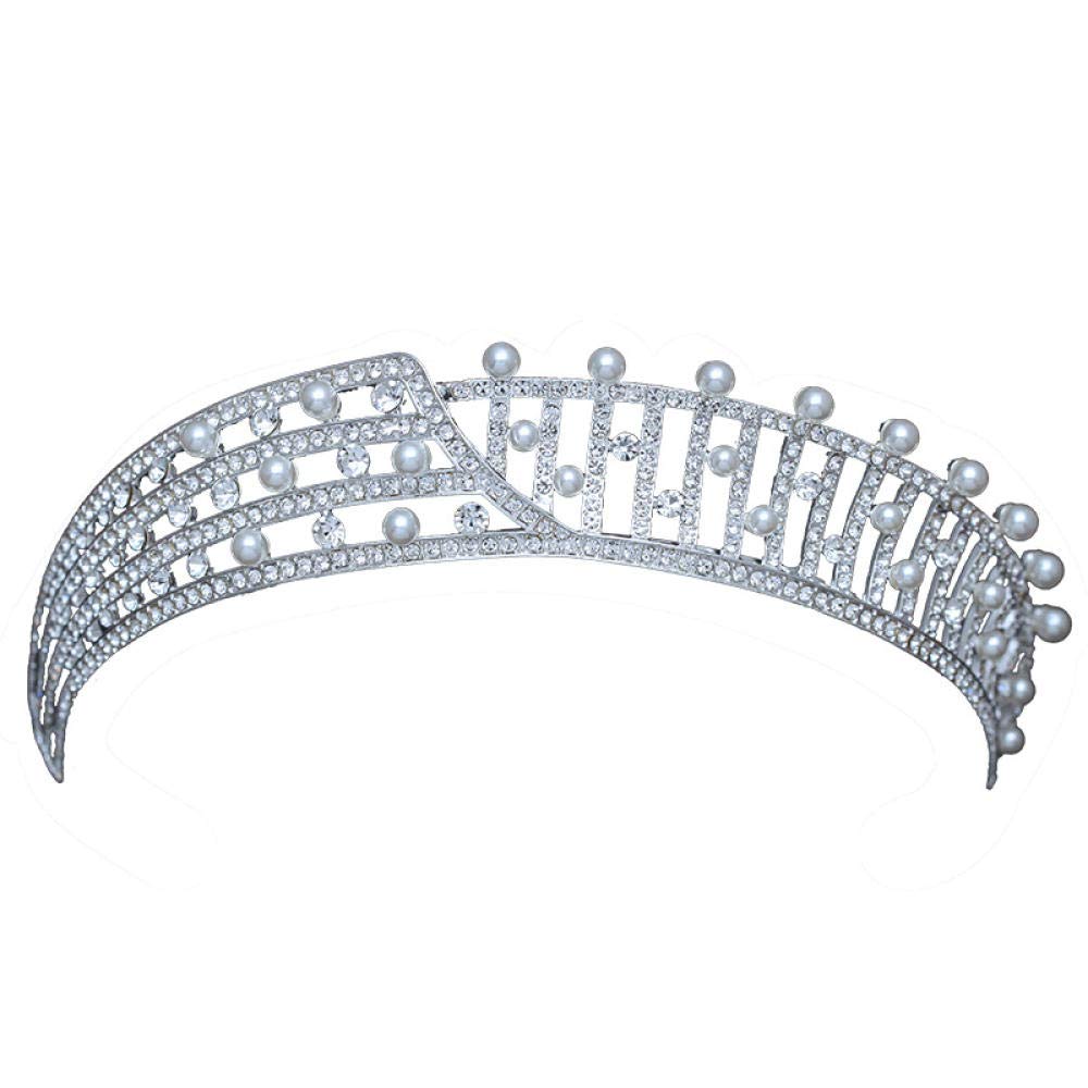Tiara, stop strasu, biżuteria na głowę, srebrna, dla kobiet, prosta, modna ozdoba na wesele, ozdoba do włosów, w stylu vintage, na imprezę, prezent