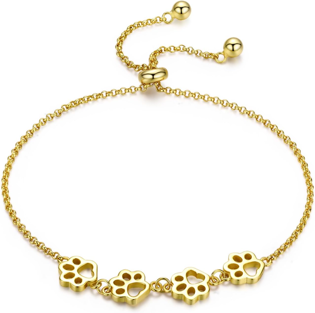 Silver Link Chain Bracelet with Cat Love Heart Charm/Dachshund/Sea Turtle/Starfish/Dolphin Adjustable Plated Gold Bracelets with Chain Length 6.5in-7.9in, Best Jewelry Gifts for Women Cat Lovers