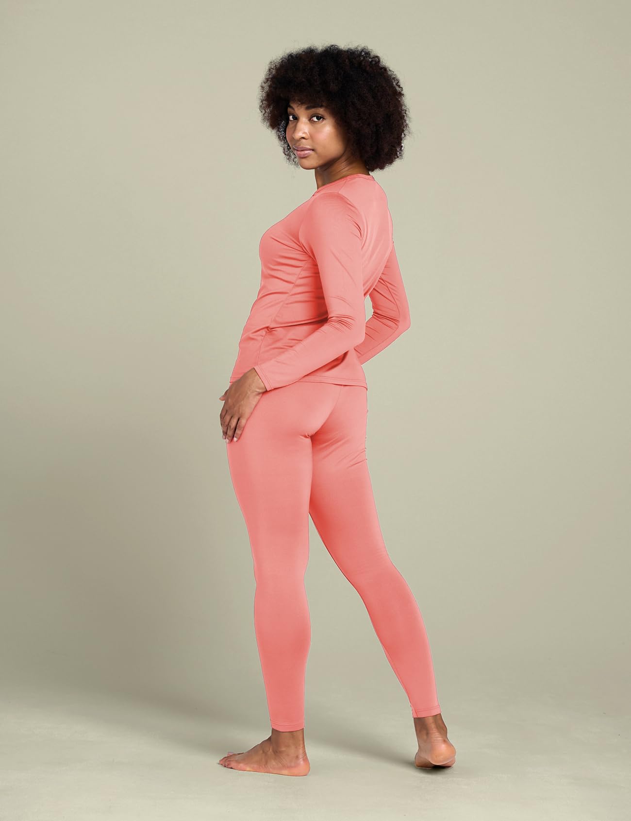 LAPASA Completo Termico Donna Fodera in Micropile Calore Base L17 - Abbigliamento Intimo Invernale Maglietta Pantaloni Calzamaglia Tuta Sci Trekking