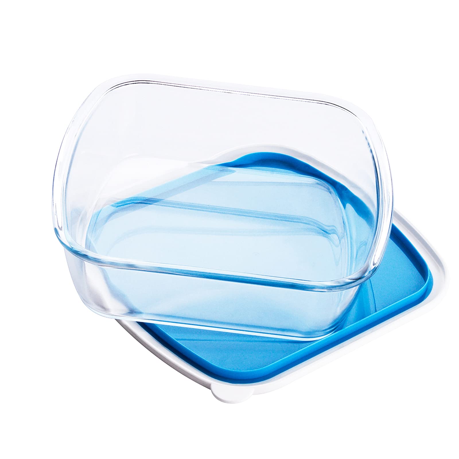 Glass Baking Dish with Plastic lids, Container with BPA Free Lids, Glass Casserole for Lasagna, Leftovers, Cooking, Kitchen, Freezer-to-Oven and Dishwasher (2.6-Quart Square)