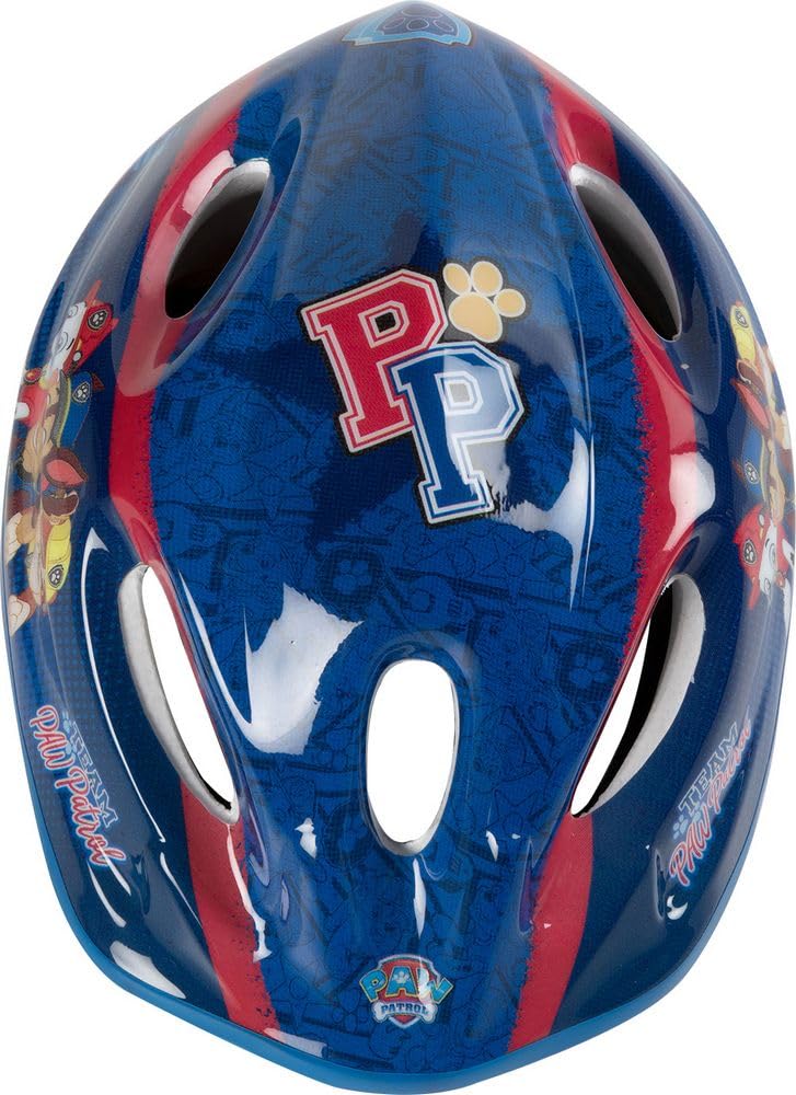 TataWay - Casque de vélo Enfant, Graphique Paw Patrol, Réglable 52-56 cm, Fermeture à Clip, Bleu, Taille 52-56 cm, Plastique