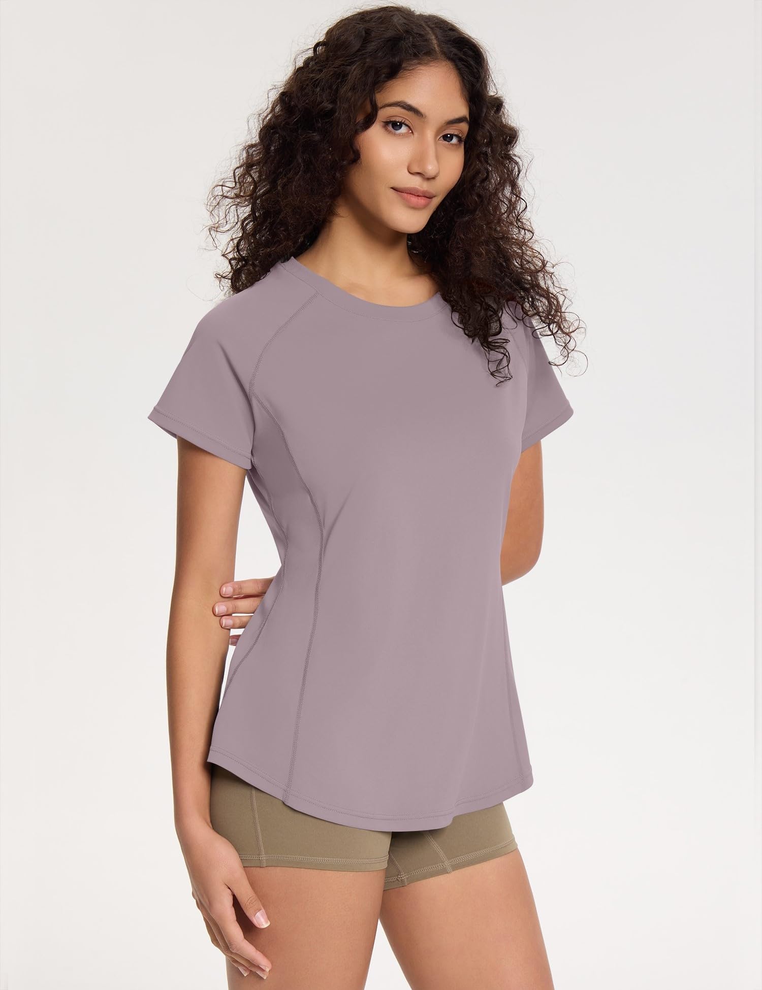 Loovoo Camisetas de entrenamiento para mujer, holgadas, transpirables, de secado rápido, para gimnasio, atlética