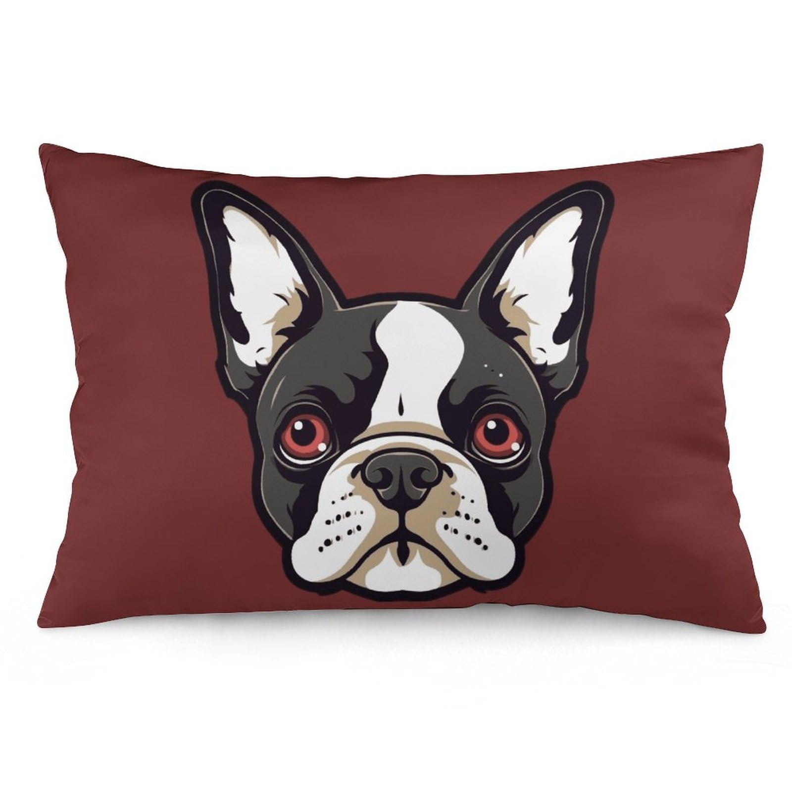 NTVOWPZO 2 Pack Decoration Throw Pillow Covers 16 "x24 Pillowcases Covers Cartoon Boston Terrier Face Pillowcases Modern Farmhouse Home Decor Sofa Cushions Covers for Couch Bed Living Room