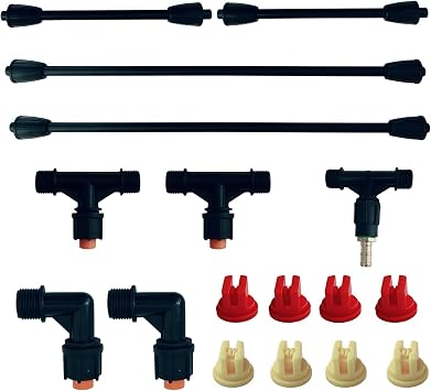 3 Nozzles Sprayer Boom Wand with Brass Fitting, Detachable Wide-Coverage Spray Attachment for Tractor or ATV Spray System
