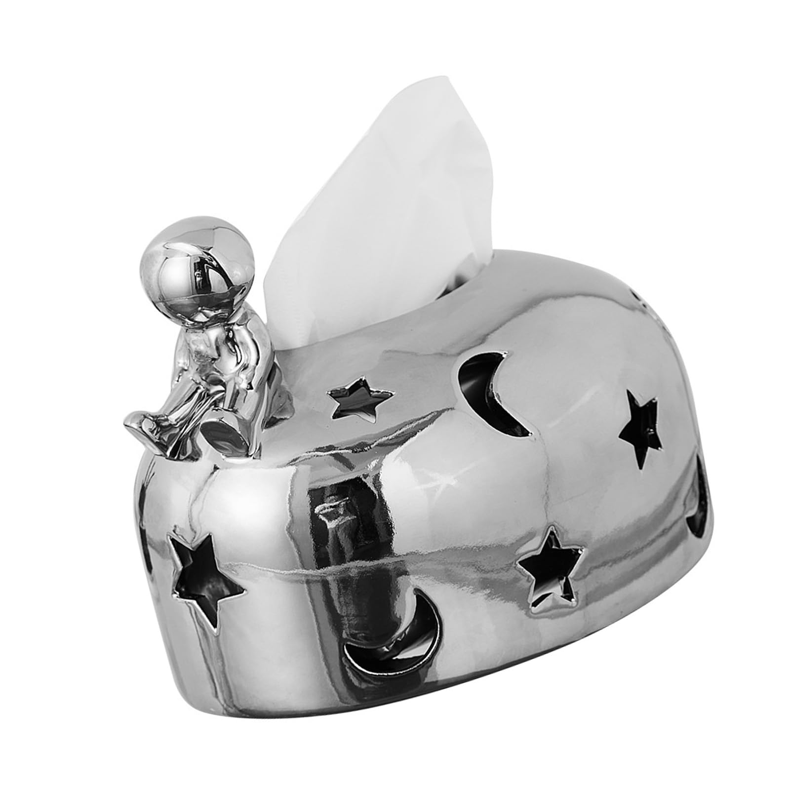 Modern Designs Elegant Silver Resin Tissue Box Suitable for Various Environment and Paper Size Home Organization Stylish Tissue Dispenser