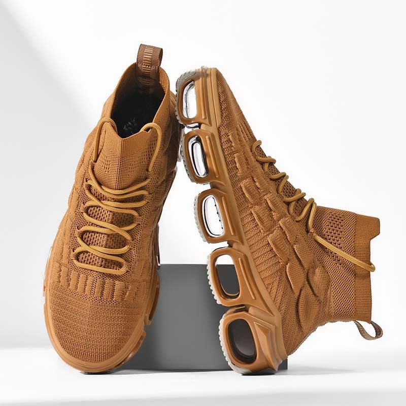 LZDZN Mens Boots For Men Chelsea Shoes High Top Sneakers Men's Brown White Black Size Man Shoe Casual Fashion Sneaker - Image 3