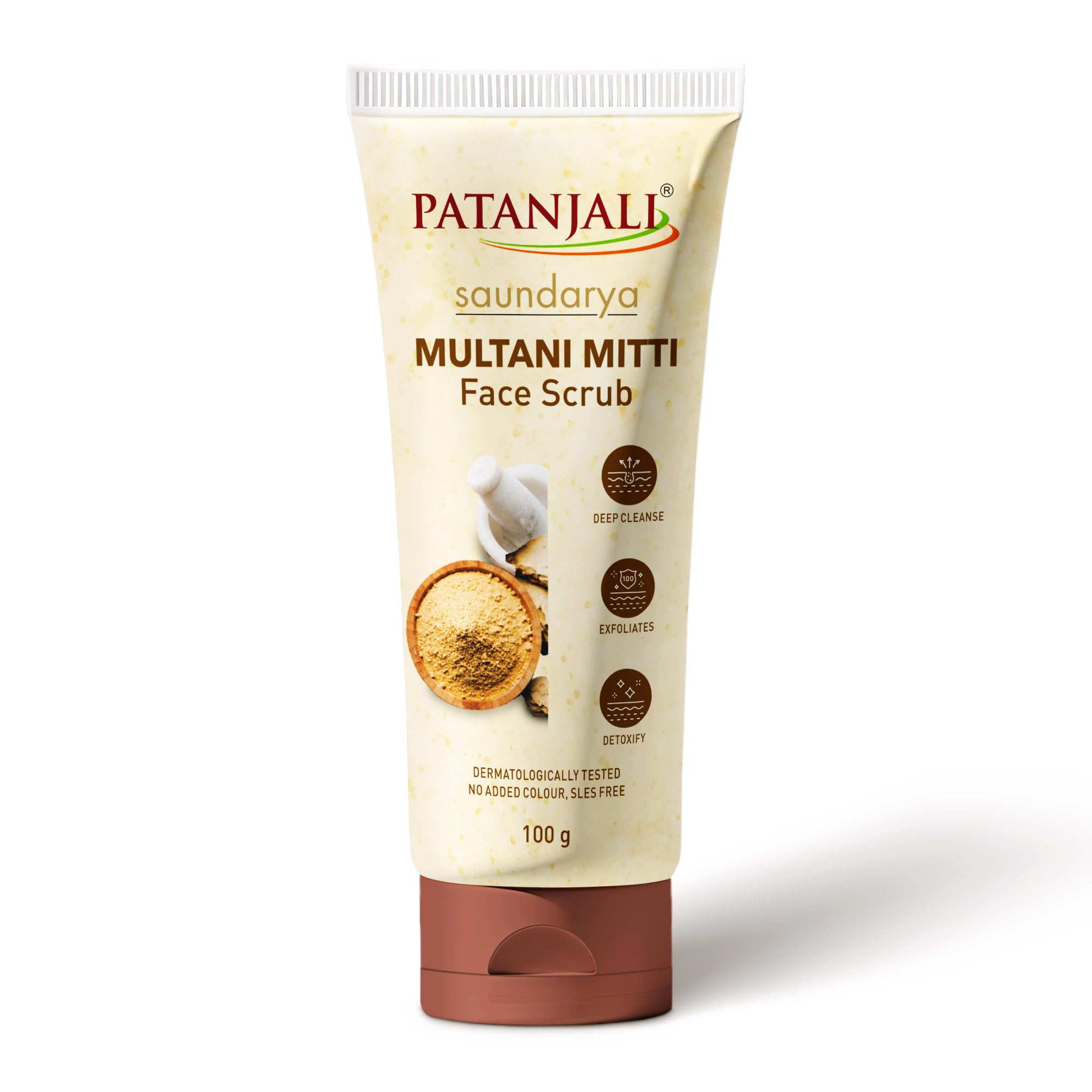 Patanjali Saundarya Multani Mitti Face Scrub 100g, Natural Skin Care Scrub for Glowing Skin Removes Dirt Oil and Impurities Suitable for All Skin Types for Smooth Skin-picture-53