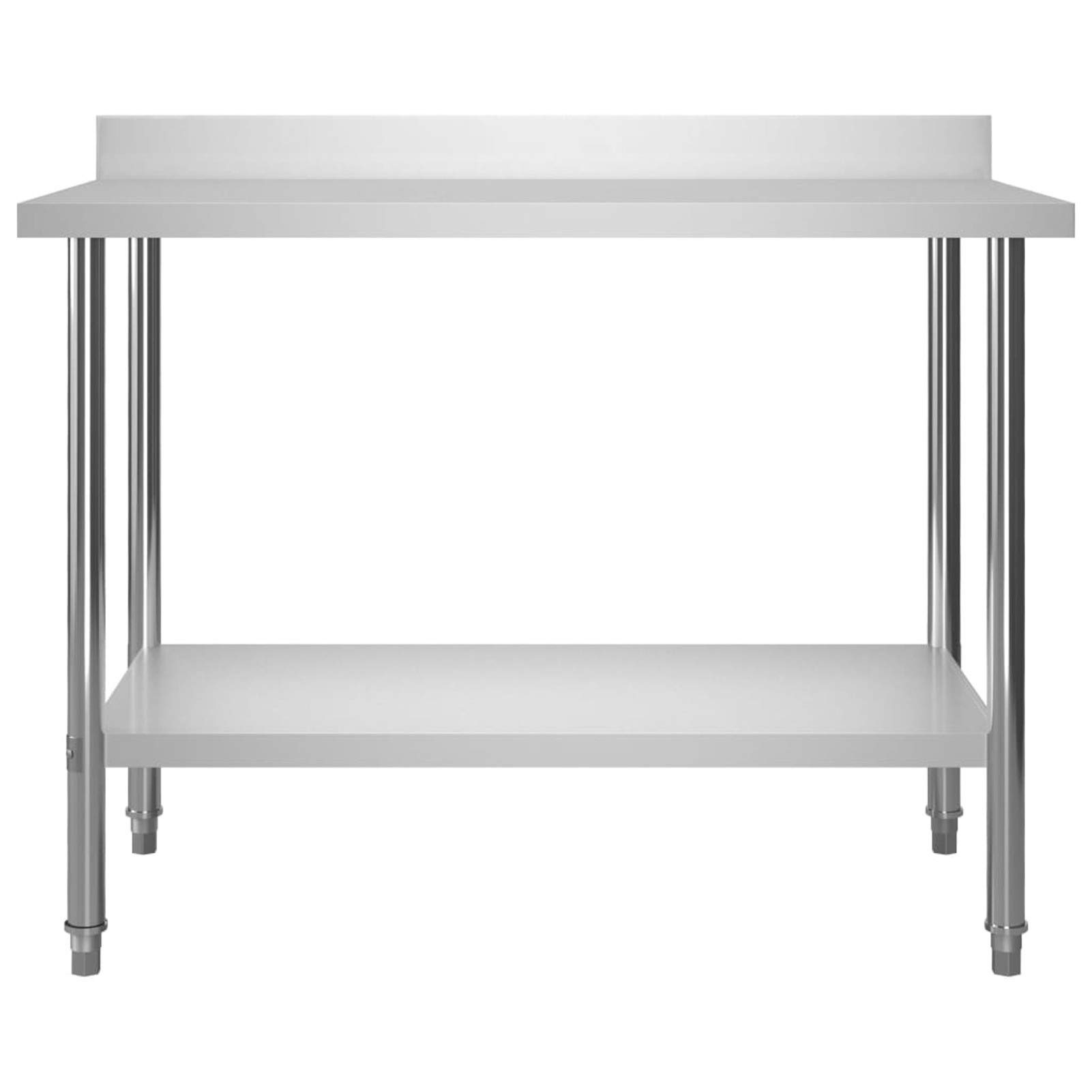 Gecheer Mesa de Trabajo, con salpicadero y Estante Inferior, 120x60x93 cm, Acero Inoxidable, Resistente para cocinas de Bares, restaurantes, escuelas y Uso Comercial