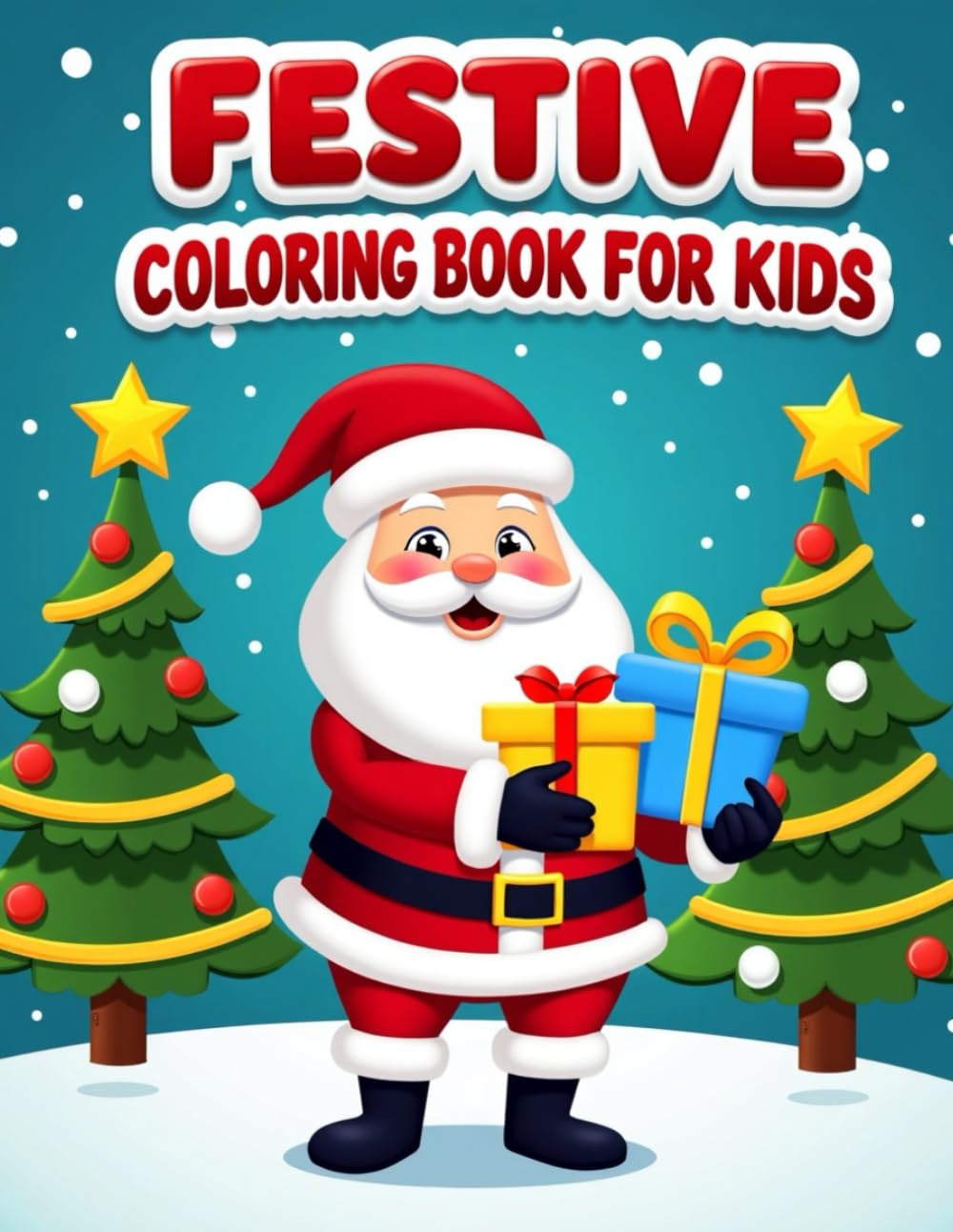 Festive Coloring book: Fun and Easy Christmas Coloring Pages for Little Artists