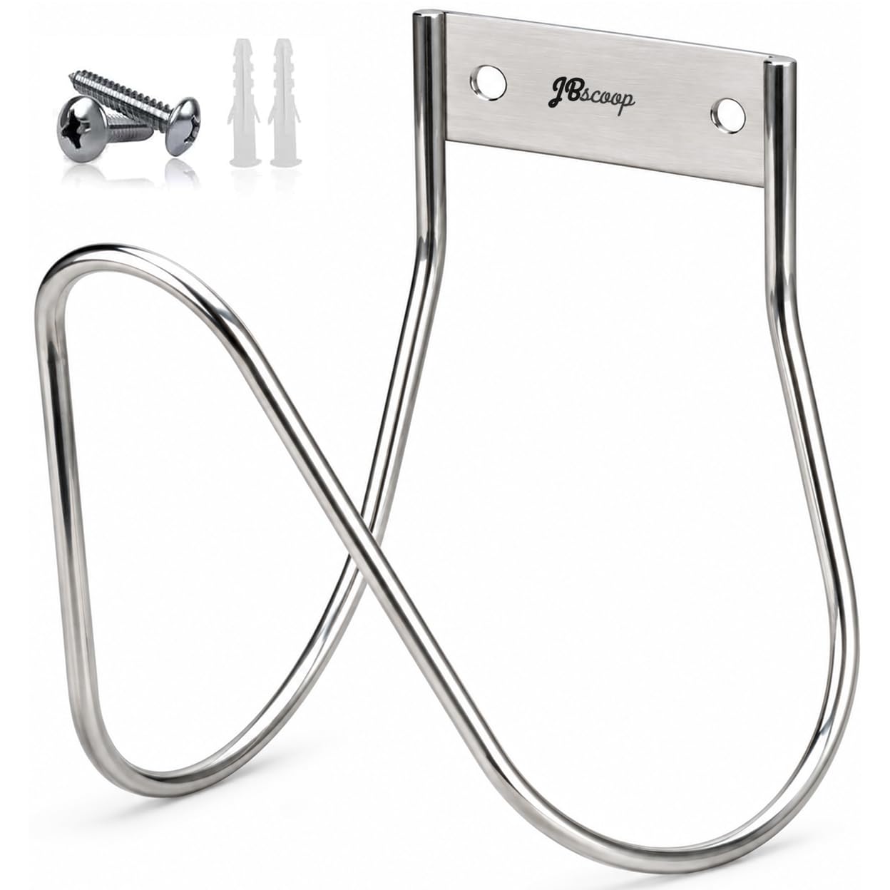 JBscoop Soporte de manguera de jardín de acero inoxidable pequeño para montaje en pared, ideal para agua, aire, manguera hidráulica, cuerdas, cables de extensión, resistente y a prueba de óxido, juego