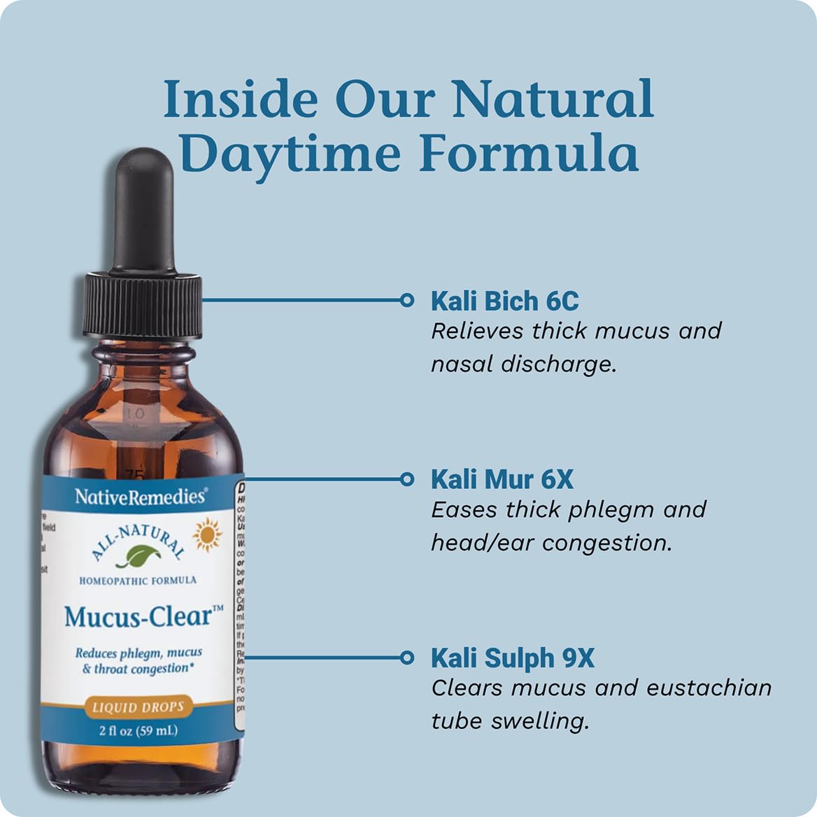 Native Remedies Mucus-Clear ComboPack - Mucus Relief - 4 Fl Oz, 2 Pack — Amazon image 4