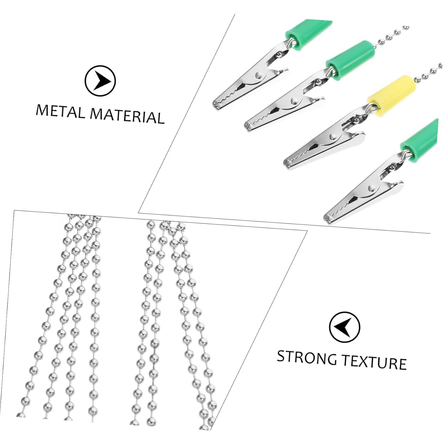 4pcs Metal Chain Scarf Clip Napkin Holder Bib Clips for Home Restaurant Shop Lightweight Random