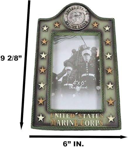 Miniatura 3 de Ebros Gift Marco de fotos patriótico de las Fuerzas Armadas de los Estados Unidos, emblema de águila con estrellas de rango de 4 x 6 pulgadas, marco