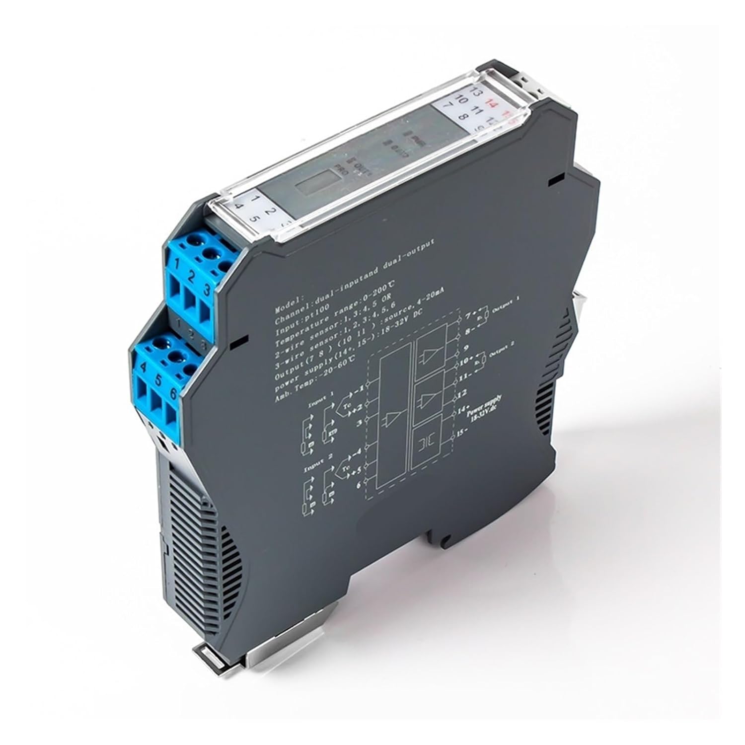 温度トランスミッター 4-20mA 35MM DINマウント 1入力1出力 200度 100度 PT100 RTD(-100-150