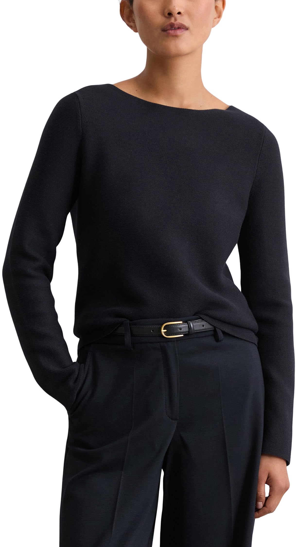 Marc O'polo Women's 888 Marc Oߴpolo Slim Fit Organic Cotton Knitted Jumper, Blue (Deep Night Blue), S