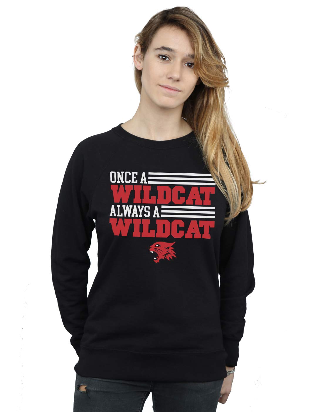 Disney Women's High School Musical The Musical Once A Wildcat Sweatshirt Black Large