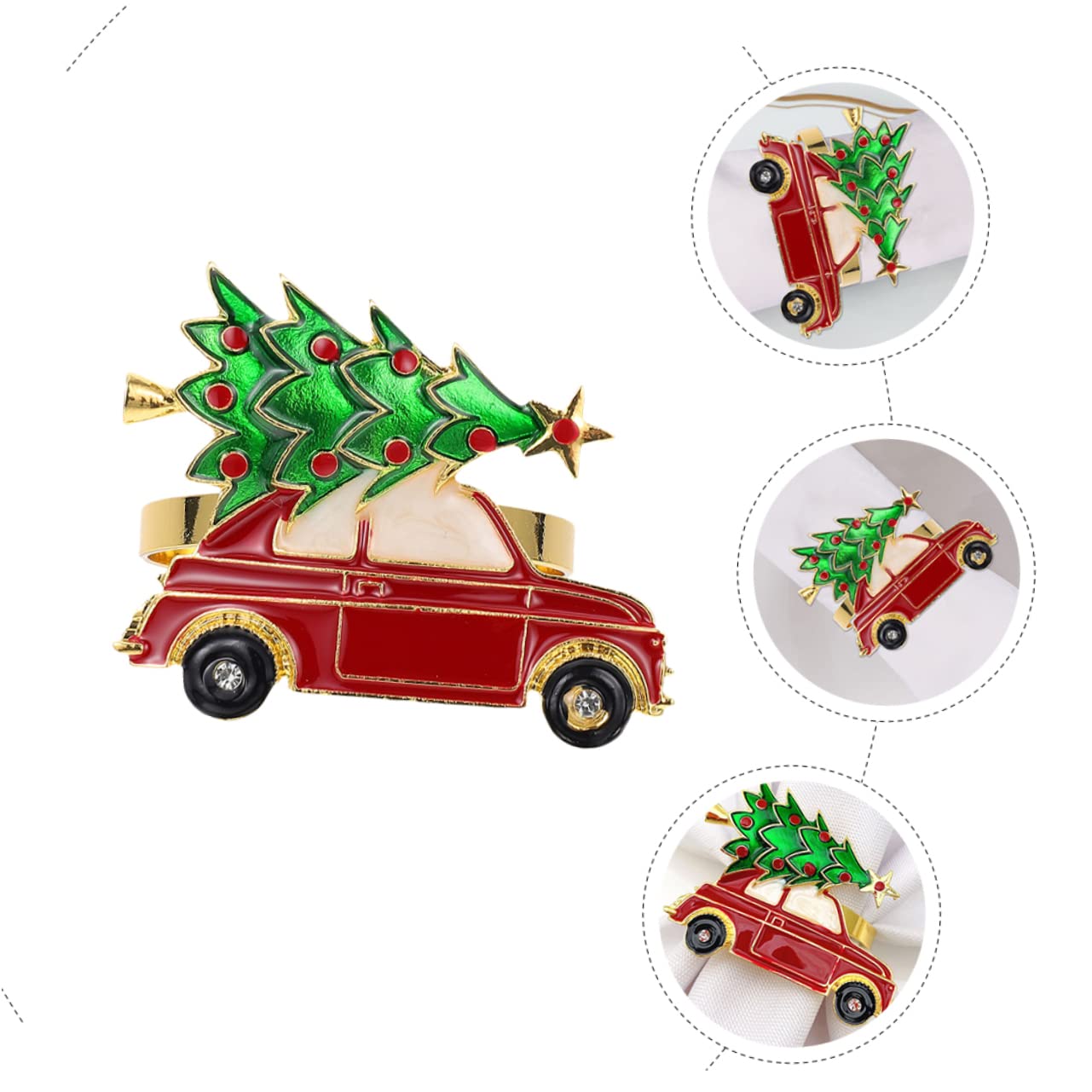 PRETYZOOM Rond Serviette Pour Noel 30 Pièces Ronds De Serviette De Noël Decoration Table Noel Decoration Noel Table Décoration De Table Ornement Ronds De Serviette En Alliage Porte-serviettes En Métal
