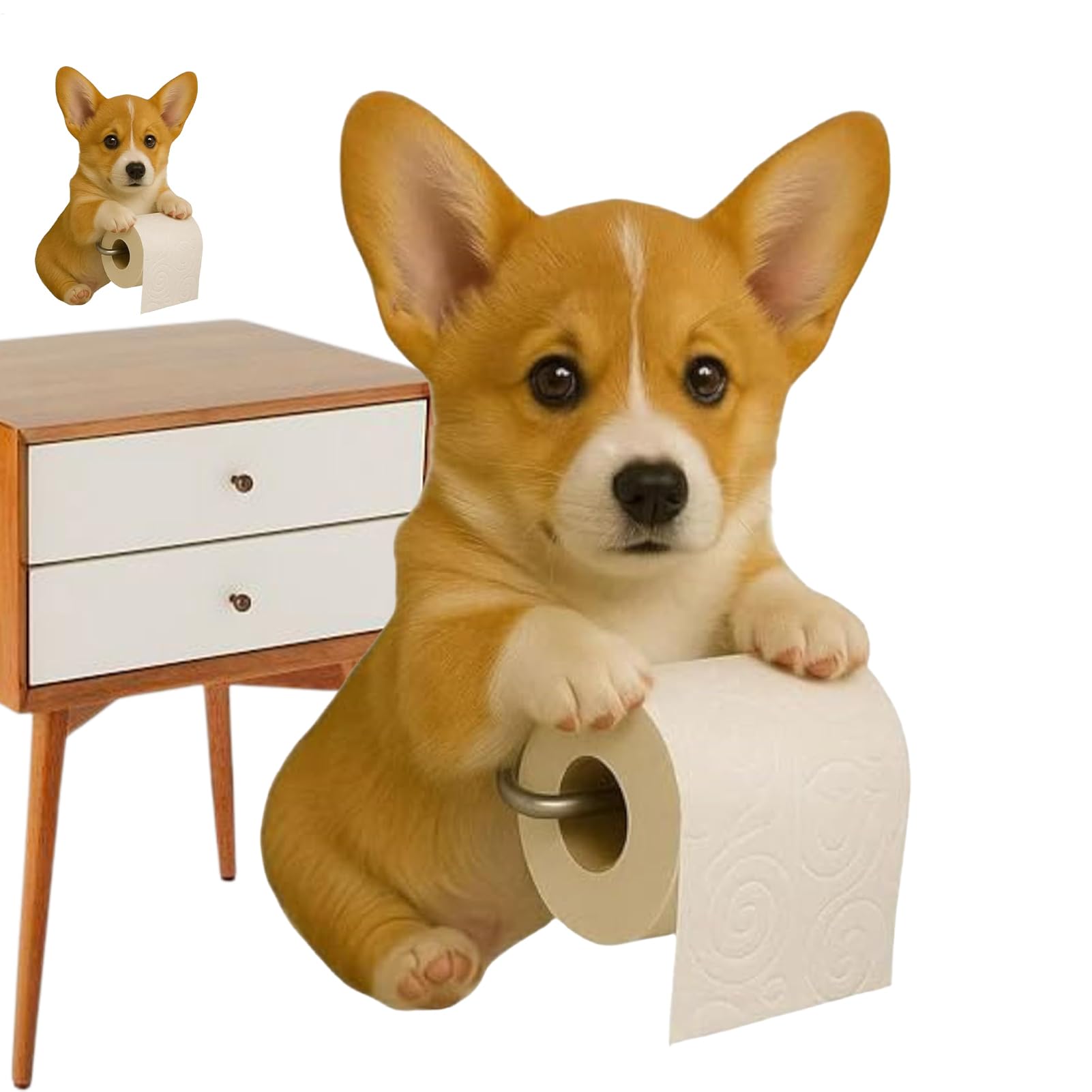 Papierrollenhalter mit Hund, Wandregal, Aufbewahrung und