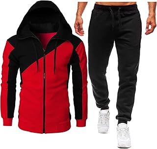 Fulidngzg Jogging Suit Men's Cotton Sportswear Sportswear Hood Winter Jogging Suit Sports Suit Warm Sweat Suit Leisure Suit Jogging Suit Tracksuit Complete Jogging Suit Tracksuit