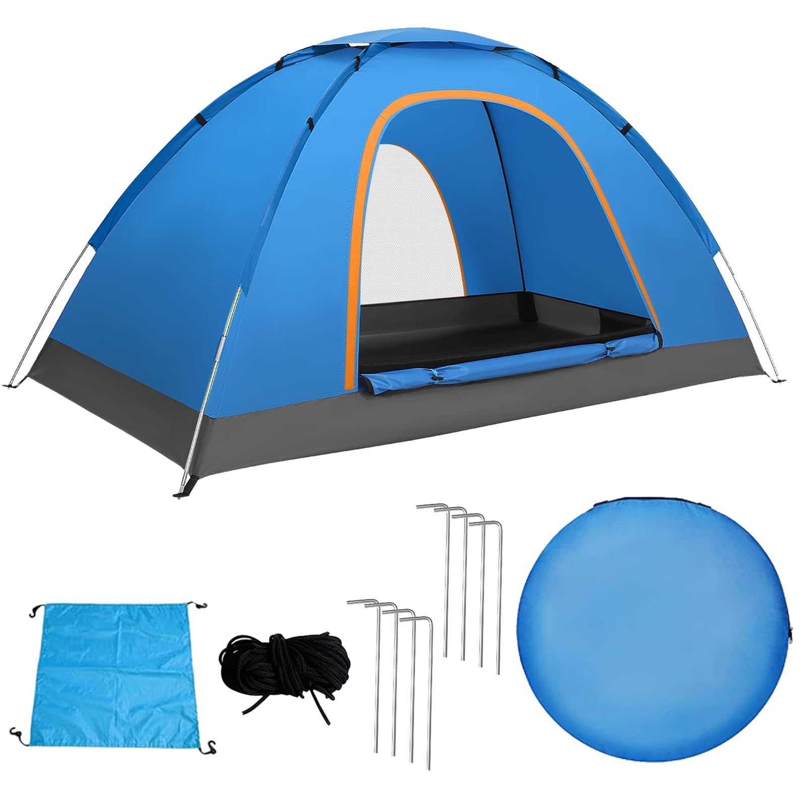 Tiendas de Campaña, Casa de Campaña 2-4 personas Impermeable Portátil, Casa de Acampar Familiar Automática Pop-up, con Bolsa de Transporte, Carpas para Exteriores, Viajes, Exploración, Picnic, etc