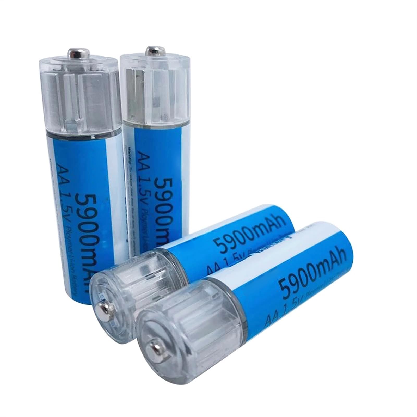 Baterías AA Recargables por USB, baterías de Litio de 1,5 V, Doble A, batería de Iones de Litio AA de 1,5 V y 5900 mAh con Enchufe USB, Paquete de 4/8 Unidades