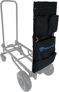 Rockville CART-ACC 5 Pocket Zippered Accessory Bag for Rock Cart Pro | 600D Polyester, Rain Resistant, 2 D-Rings, Fits Rock N Roller Carts, Rip Resistant, Secure Handle Mount, DJ Gear Storage