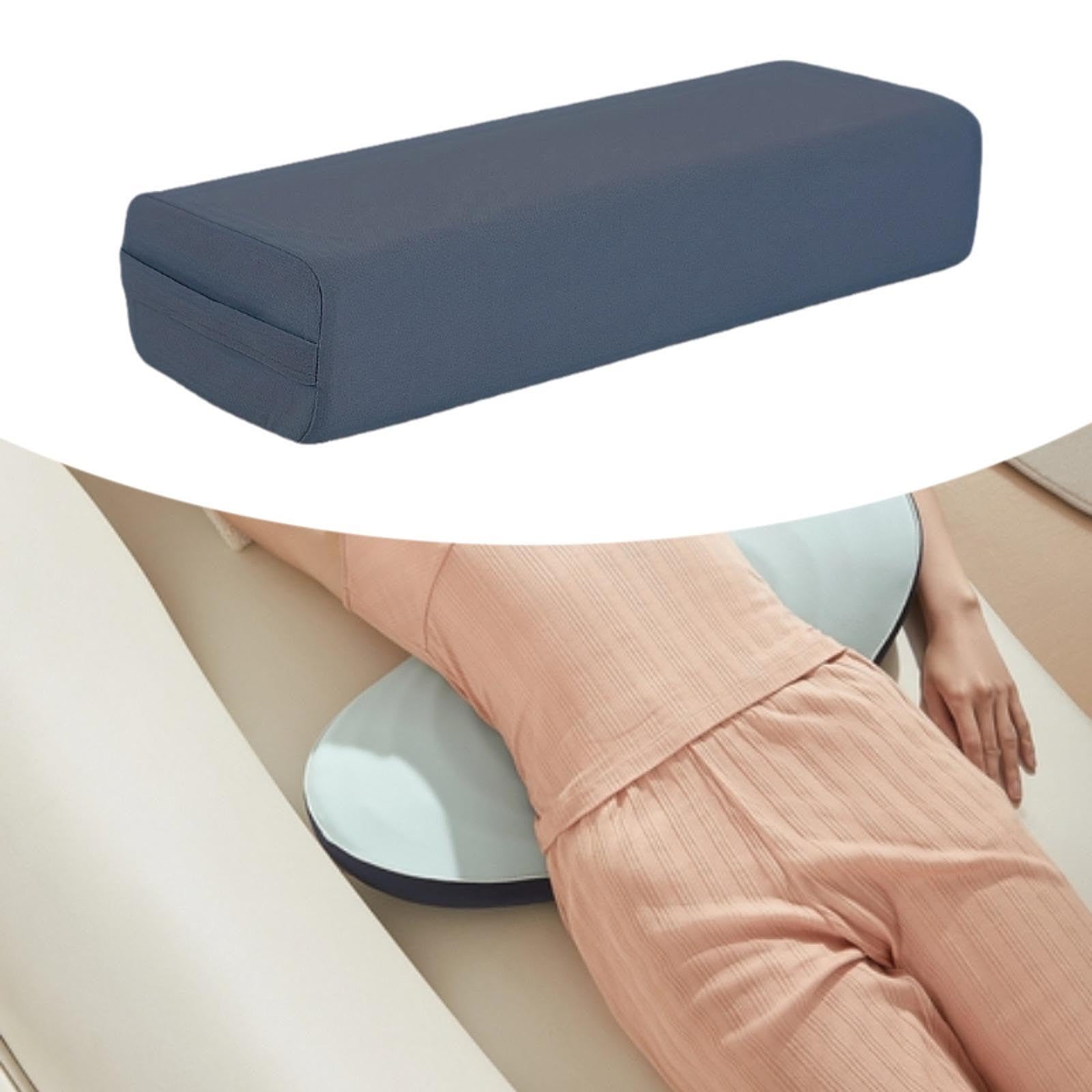 #N/A/a Cojín de con Funda extraíble, Transpirable, Rectangular y asa para meditación y relajación, Azul Oscuro