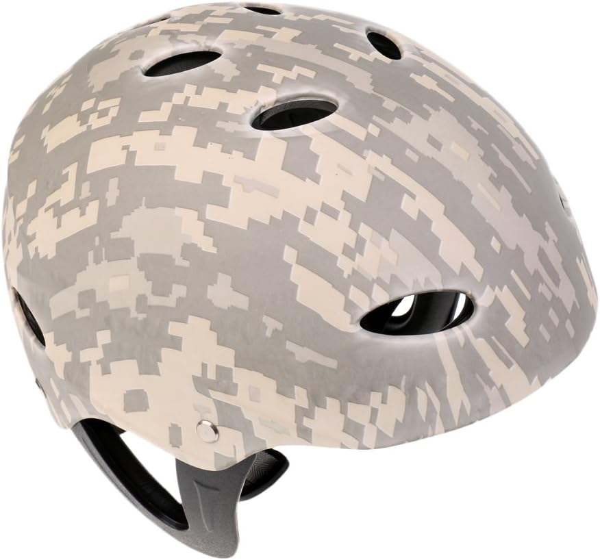 Water Sports Hard Hat for Adult & Youth - CE Certified, Adjustable, Multi-Sport Head ion for Kayaking, Wakeboarding, Sailing - Digital Camo